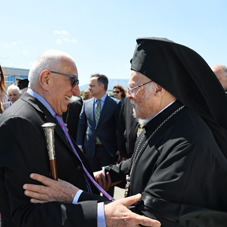 Υποδοχή του Οικουμενικού Πατριάρχη κ.κ. Βαρθολομαίου από τον Πρόεδρο της Βουλής των Ελλήνων