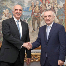 Official visit of the Speaker of the Hellenic Parliament, Mr. Vangelis Meimarakis, in Albania 