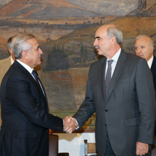 Meeting of the President of the Hellenic Parliament, Mr. Evangelos Meimarakis with the President of Lebanon, General Michel Sleiman