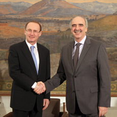 Meeting of the President of the Hellenic Parliament, Mr. Evangelos Meimarakis with the Vice President of the European People’s Party and the European Parliament, Mr. Ohtmar Karas