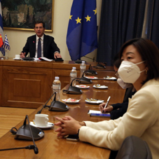 Teleconference with Chairman of Committee on National Defence and Foreign Affairs K. Gioulekas and his Chinese counterpart Zhang Yesui