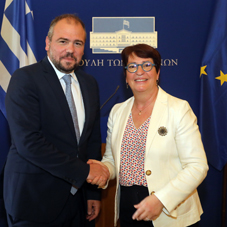 Chair of Committee on Greeks Abroad Filippos Fortomas meets with French MP Marietta Karamanli