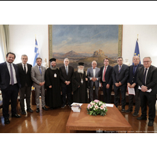 Συνάντηση του Προέδρου της Βουλής των Ελλήνων με τον Αρχιεπίσκοπο του Σινά, Φαράν και Ραϊθώ