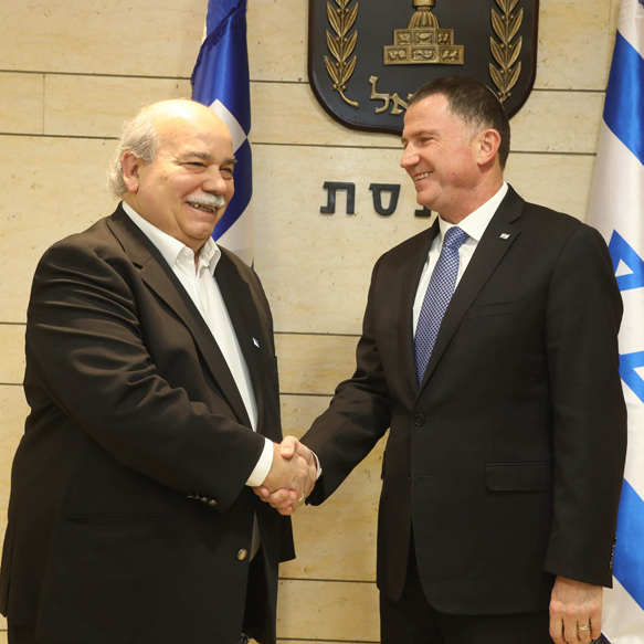 A la Knesset, le Pr&#233;sident du Parlement Hell&#233;nique lors de la premi&#232;re visite officielle d&#39;un Pr&#233;sident du Parlement Hell&#233;nique en Isra&#235;l
