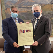 Maximos Charakopoulos rencontre l&#39;Ambassadeur de Palestine : &#171;Les chr&#233;tiens de Terre sainte sont menac&#233;s d&#39;extinction&#187;