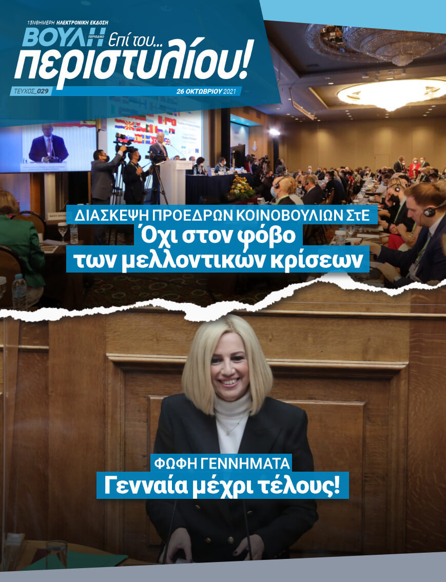 ΔΙΑΣΚΕΨΗ ΠΡΟΕΔΡΩΝ ΚΟΙΝΟΒΟΥΛΙΩΝ ΣτΕ. Όχι στον φόβο των μελλοντικών κρίσεων